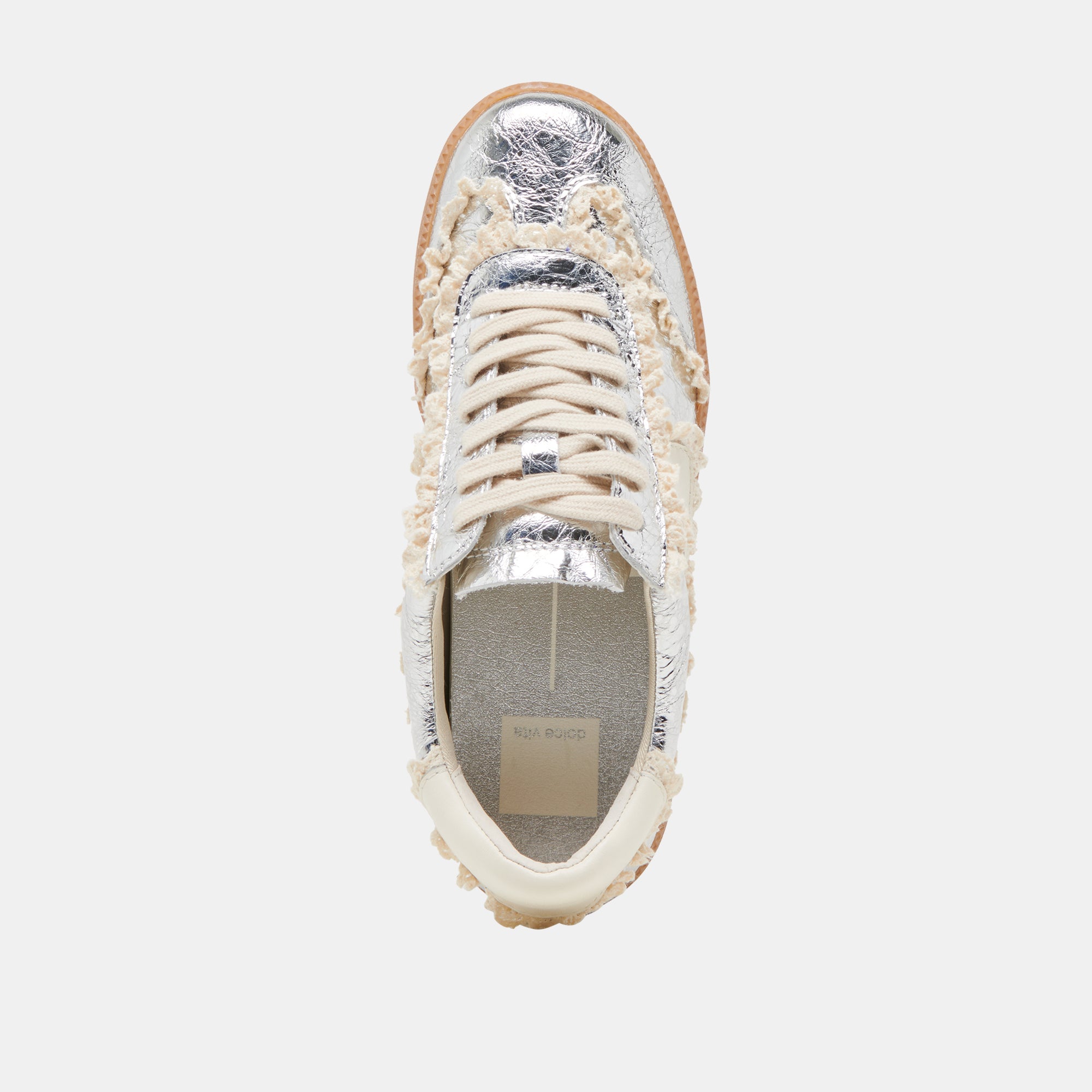 Notice Lace-Up Sneakers in Silver with Distressed Leather Finish - Perfect for Casual Wear, Street Style & Everyday Comfort