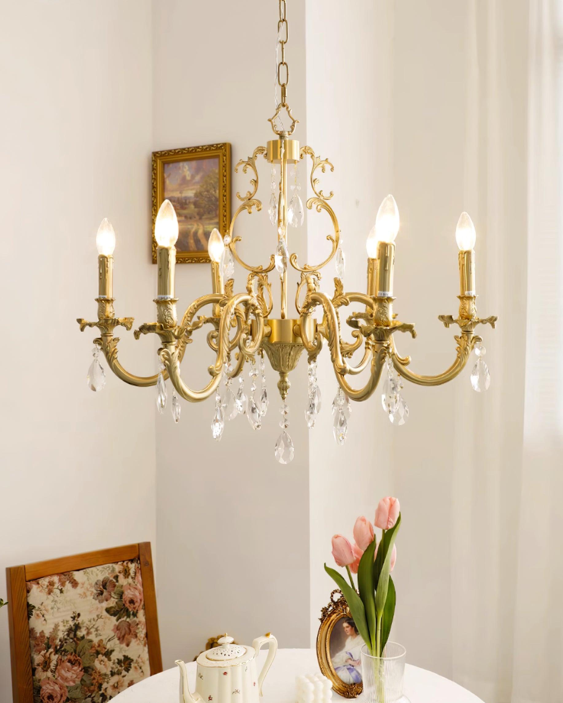 Teresa Crystal Chandelier - Elegant Modern Ceiling Light Fixture for Dining Room, Living Room & Bedroom | Perfect for Home Decor & Wedding Venue Lighting
