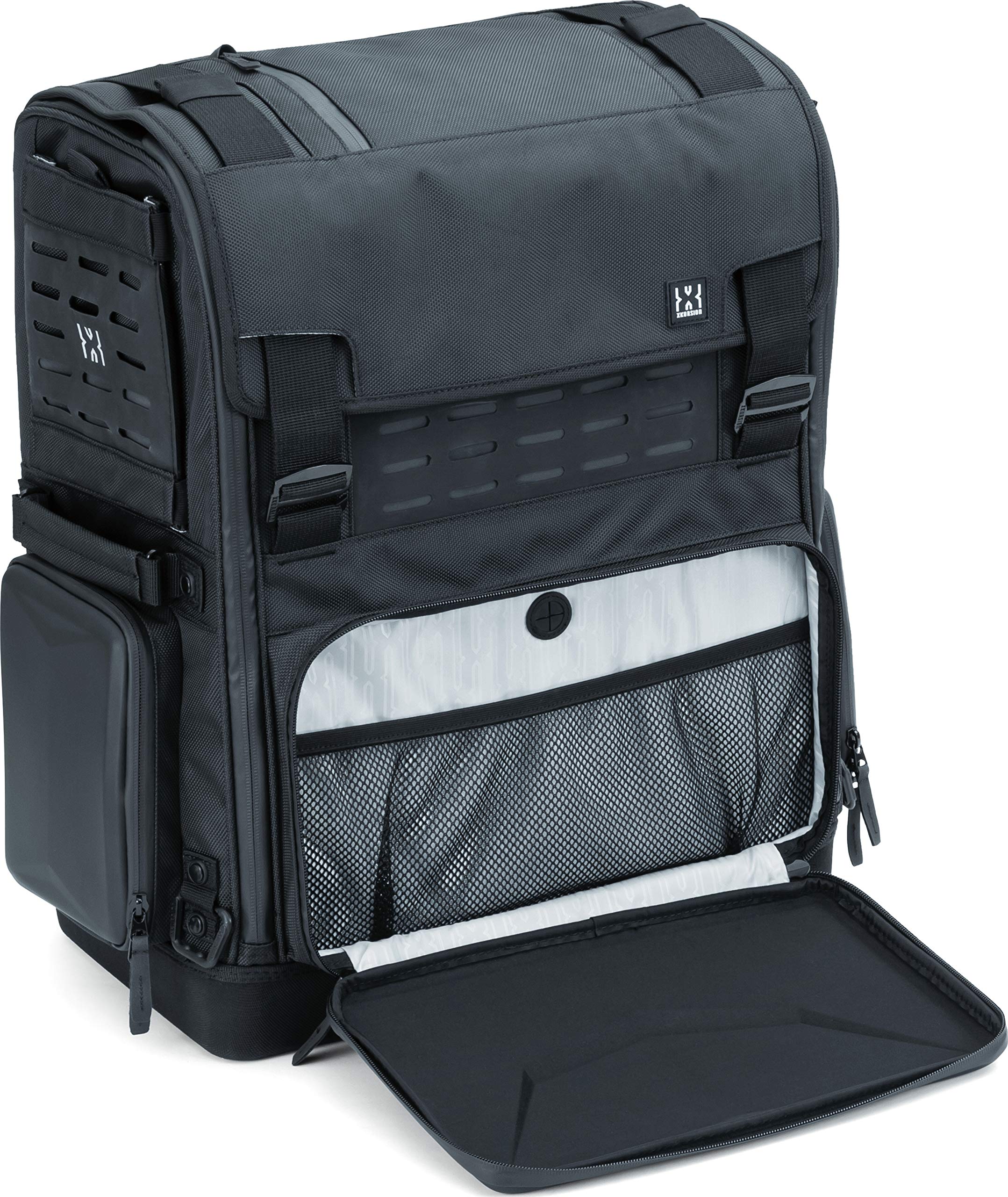 Kuryakyn 5222 XKursion XS Odyssey Motorcycle Travel Luggage - Waterproof Seat Bag, Trunk Bag & Rack Bag with Sissy Bar Straps for Harley, Cruiser & Touring Bikes - Perfect for Road Trips & Long Distance Riding (Black)