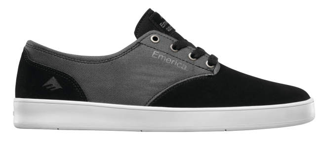 EMERICA The Romero Laced Skate Shoes - Black/Gray Colorway - Perfect for Street Skating & Casual Wear
