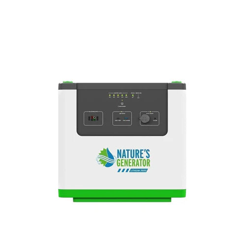 Natures Generator Lithium 3600W Solar Power Station with Power Pod & 4x100W Monocrystalline Solar Panels - Portable Solar Generator for Camping, RV, Emergency Backup Power