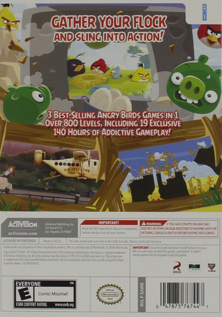 Angry Birds Trilogy Game for Nintendo Wii - Fun Family Entertainment & Party Game for Kids and Adults