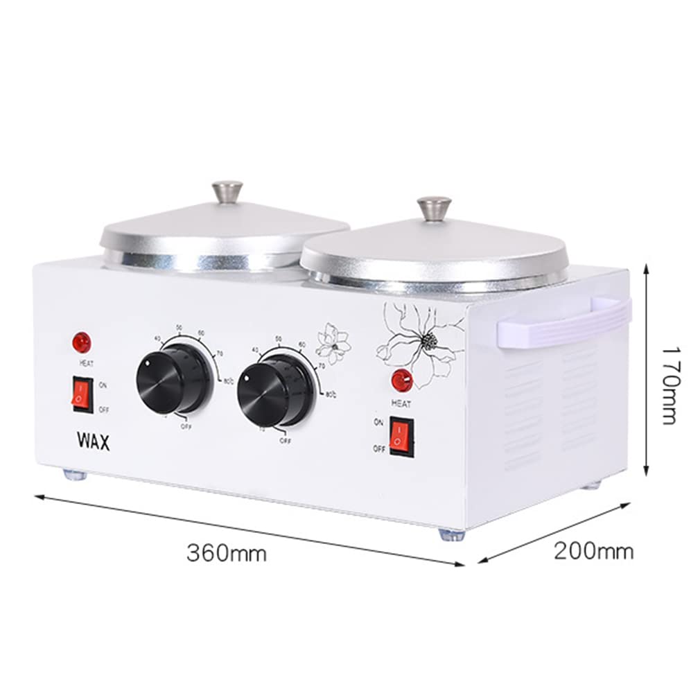 Professional Wax Warmer 1200CC Double Pot Heater, Adjustable Temperature Waxing Machine for Hair Removal - Painless Waxing for Women & Men at Home or Salon - Perfect for Legs, Arms, Bikini & Facial Hair Removal