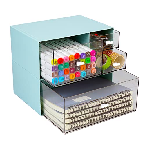 2 Deep Layers & 4 Drawers, Blue