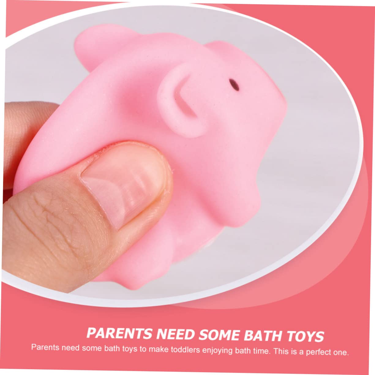 HEMOTON 40 Pcs Cute Pig Shaped Squeaky Bath Toys - Fun Pool Float Toys for Kids, Durable Plastic Water Play Toys for Toddlers & Babies - Perfect for Bathtime, Swimming Pools & Outdoor Water Activities