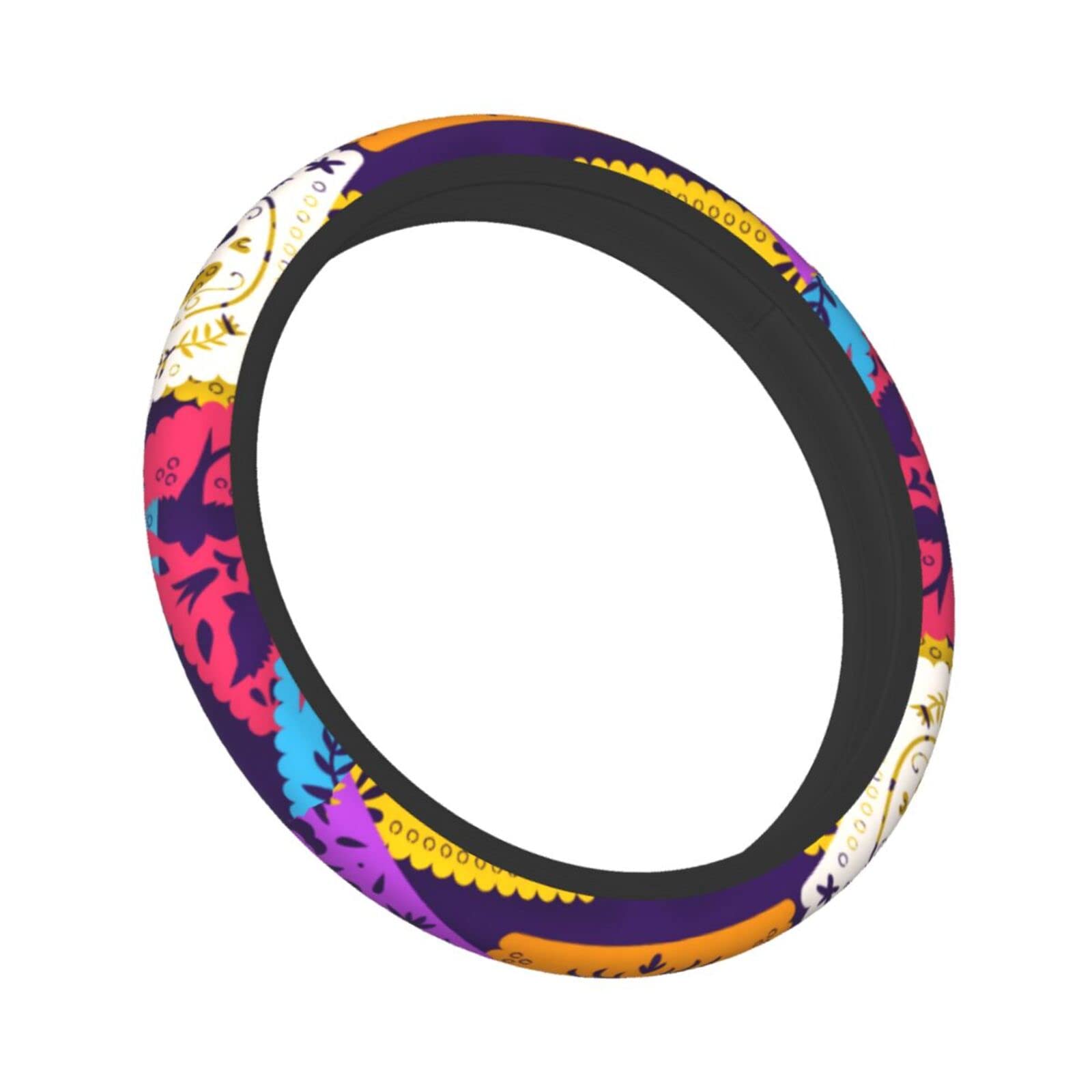 Authentic Mexican Print Neoprene Steering Wheel Cover - Universal 15 Inch Car Wheel Protector with Vibrant Mexico Design, Cute Automotive Accessory for Cars & Trucks - Perfect for Road Trips, Daily Commutes & Personalized Style Upgrade