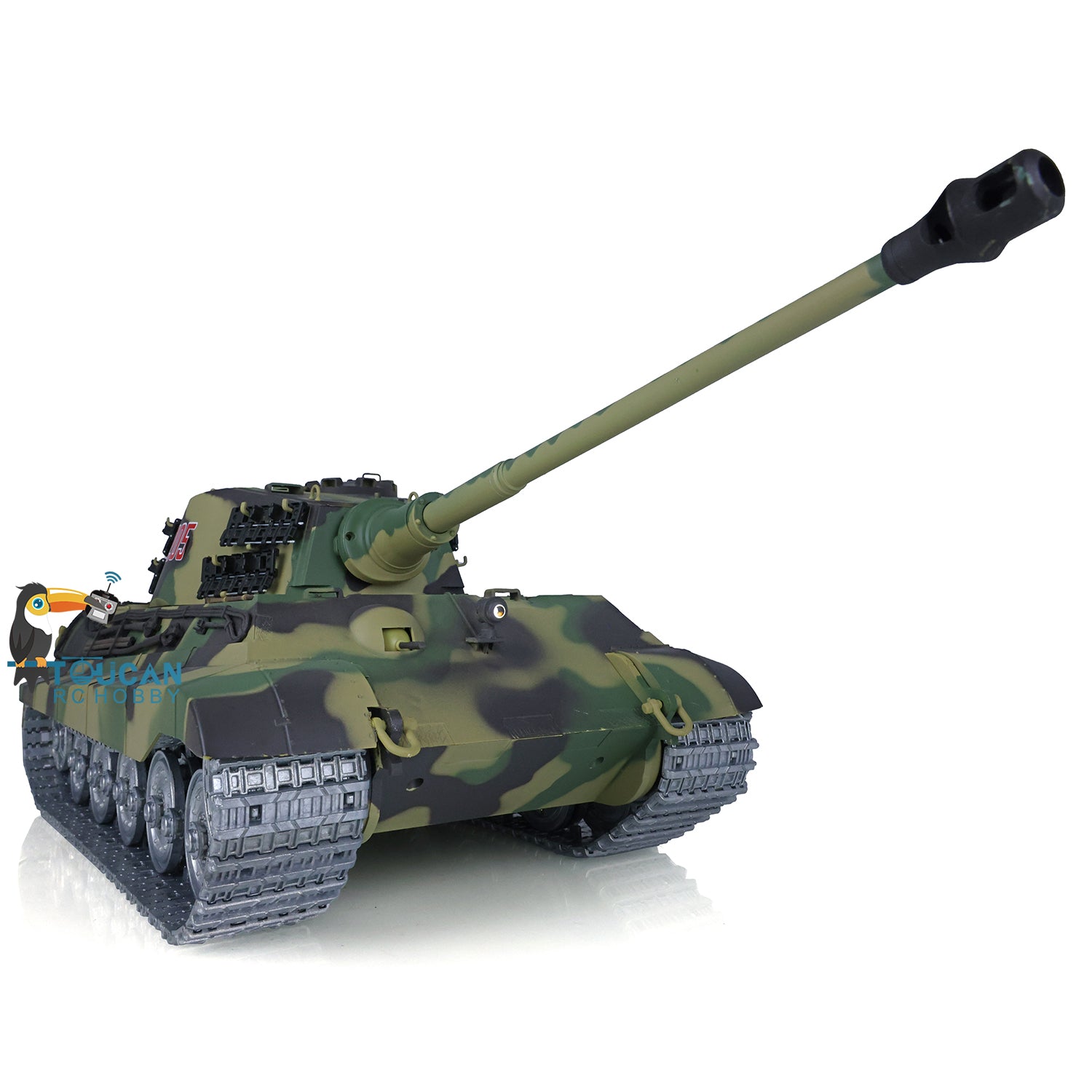 1/16 Scale Henglong King Tiger RC Battle Tank - 7.0 Customized Mainboard, 3888A Metal Road Wheels & Sprockets, Barrel Recoil System | US Stock | Perfect for Military Enthusiasts & RC Tank Battles
