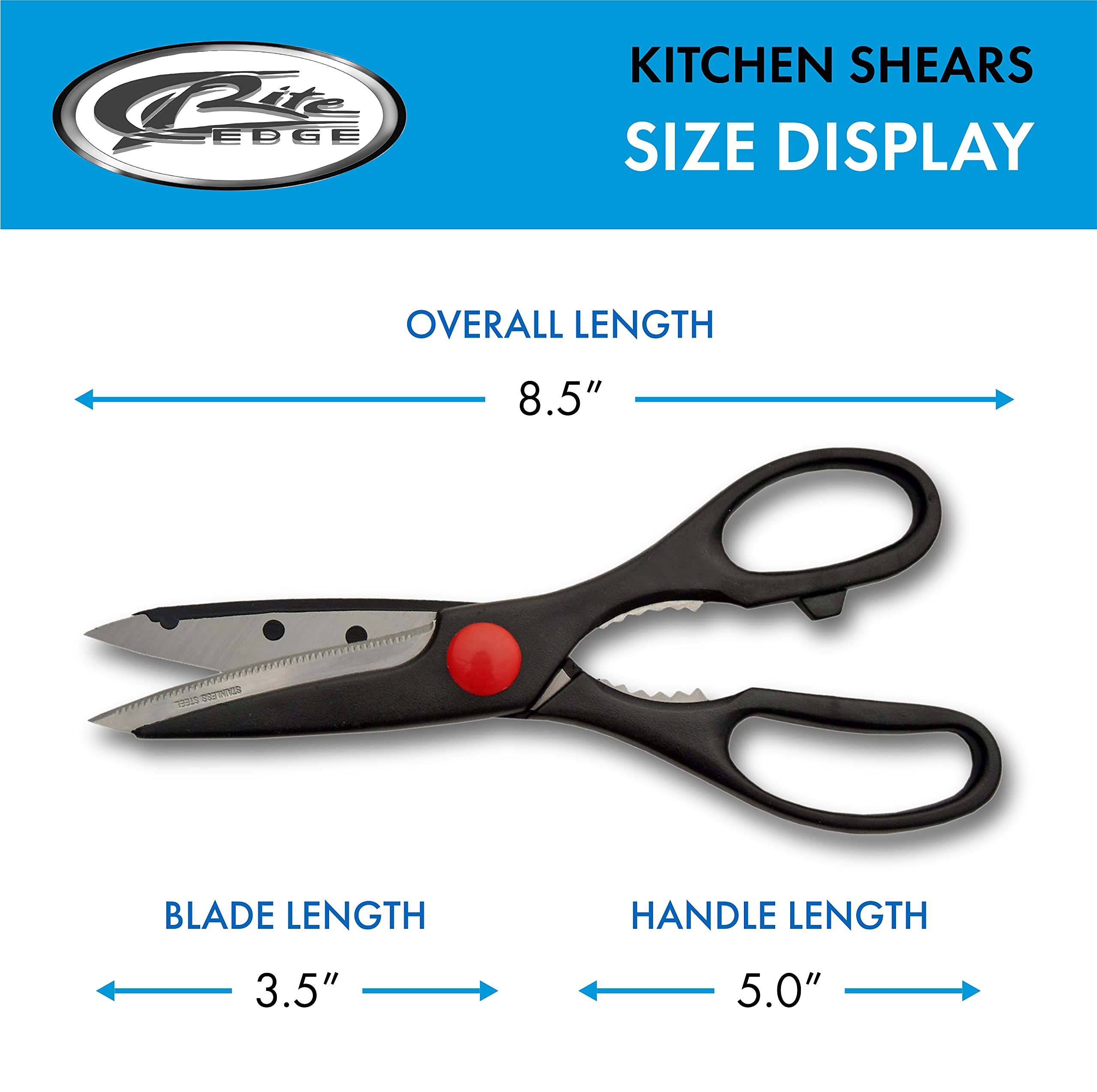 Heavy Duty Kitchen Scissors - Professional Grade Stainless Steel Shears for Cutting Meat, Poultry, Herbs - Perfect for Cooking, Butchering, Food Prep & Crafting