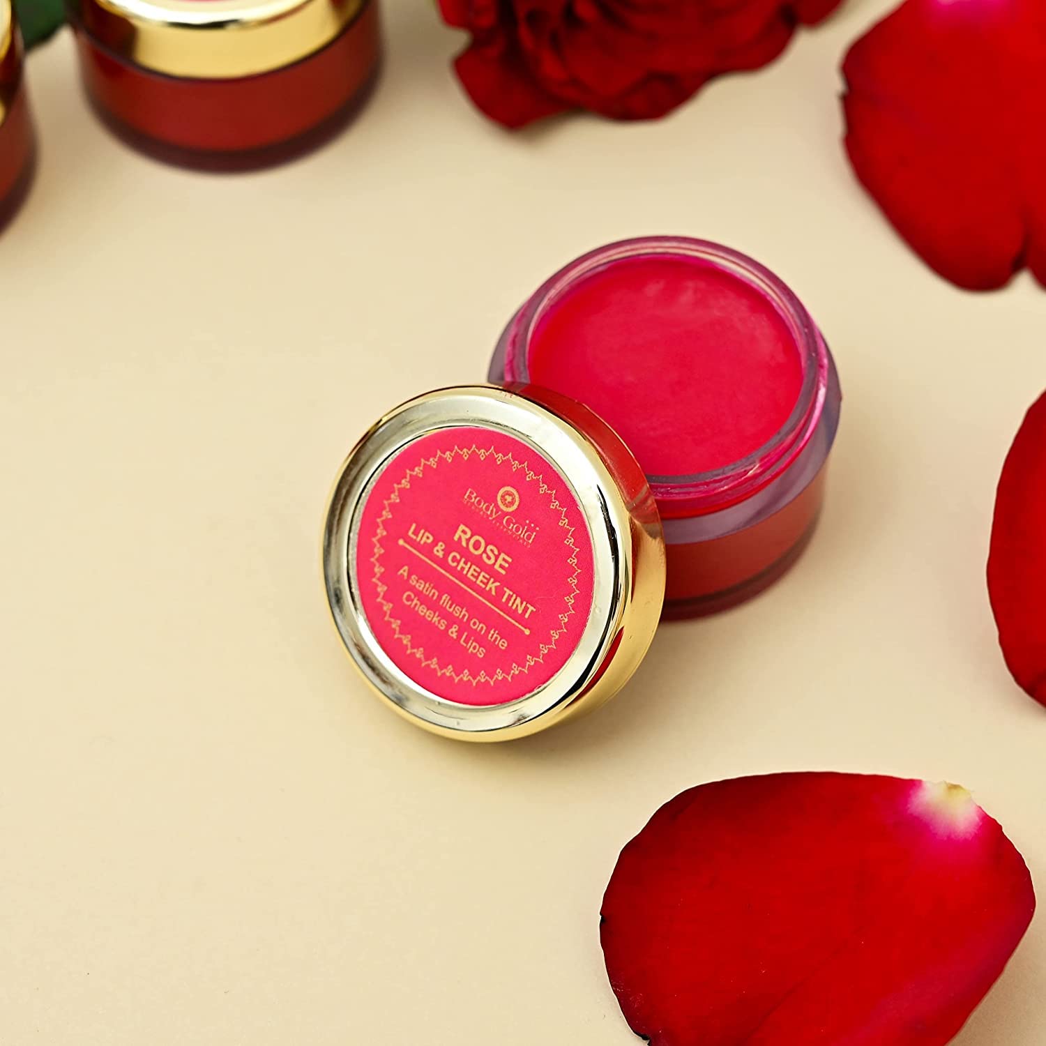 Natural Rose Lip & Cheek Tint Blush - Chemical-Free, Easy to Blend for Men & Women (5g) | Perfect for Everyday Makeup & Natural Glow