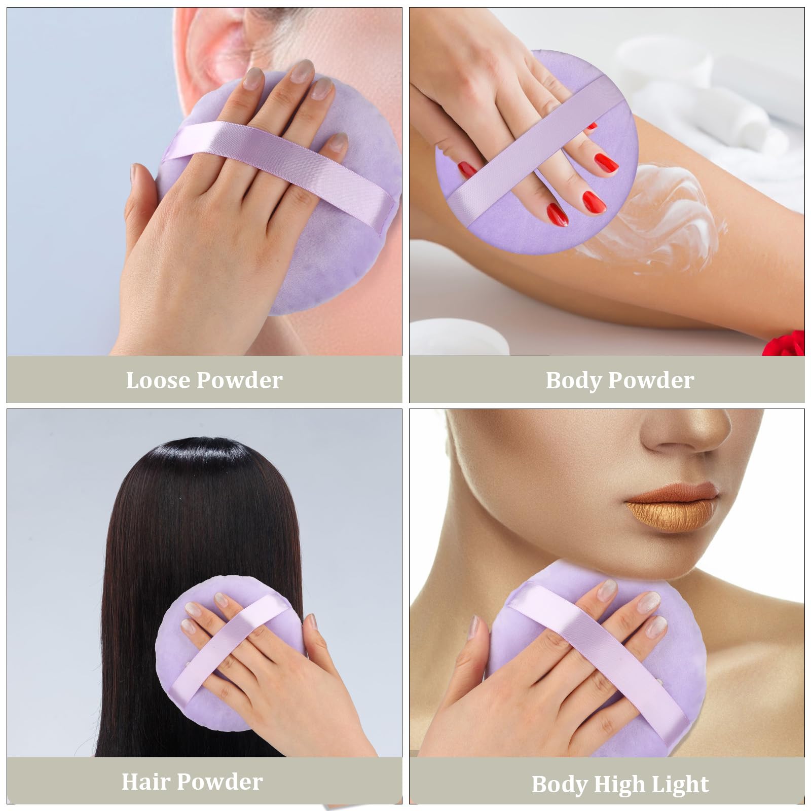 5 Inch Ultra Soft Velour Powder Puff - Large Washable Round Makeup Sponge for Setting Powder, Loose Powder & Foundation - Perfect for Face Makeup Application, Blending and Cleaning - Ideal for Daily Beauty Routine, Professional Makeup & Travel Touch-ups