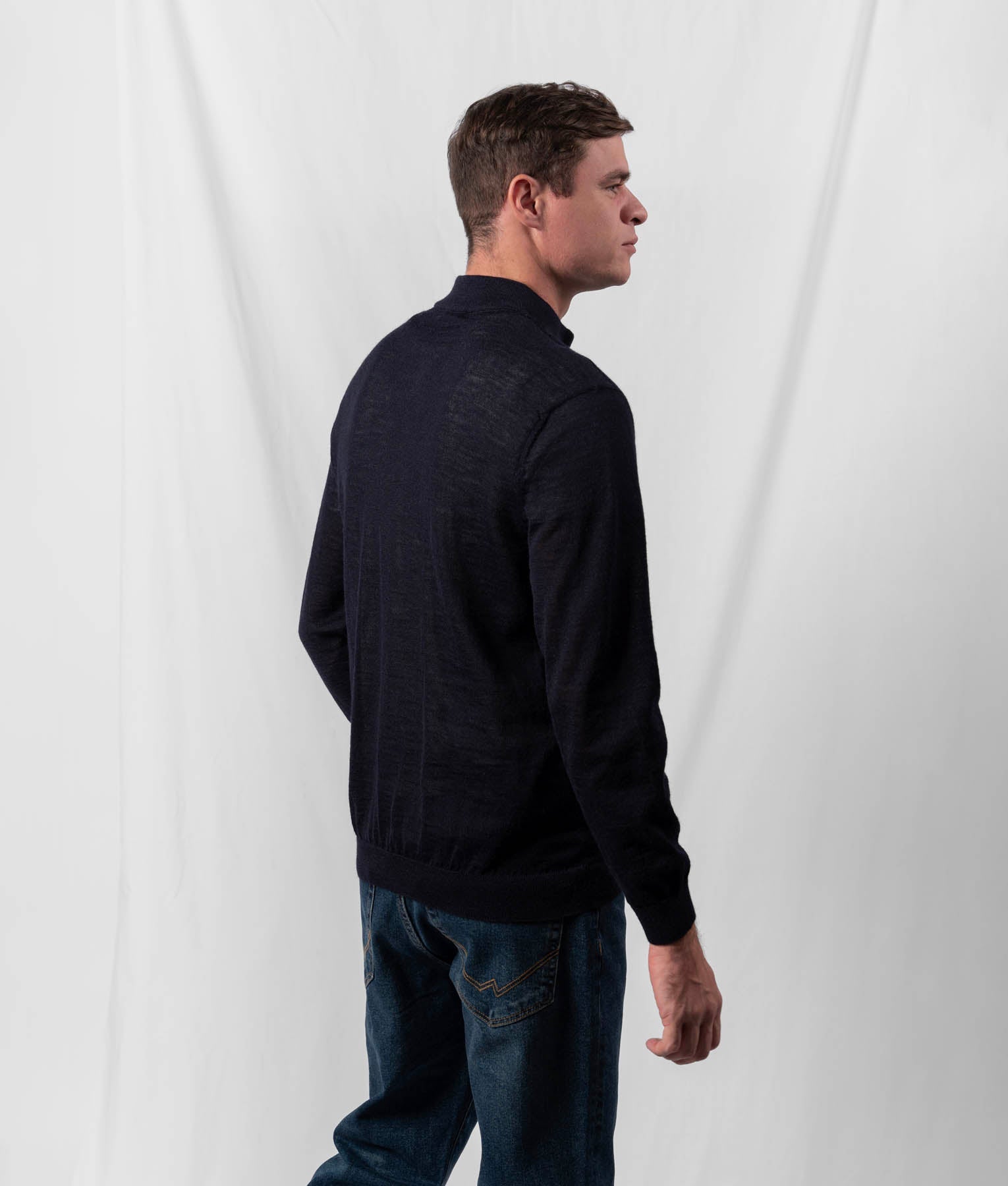 Stylish Jersey Mock Cardigan in Navy Blue - Perfect for Casual Outfits, Layering & Cozy Fall Fashion