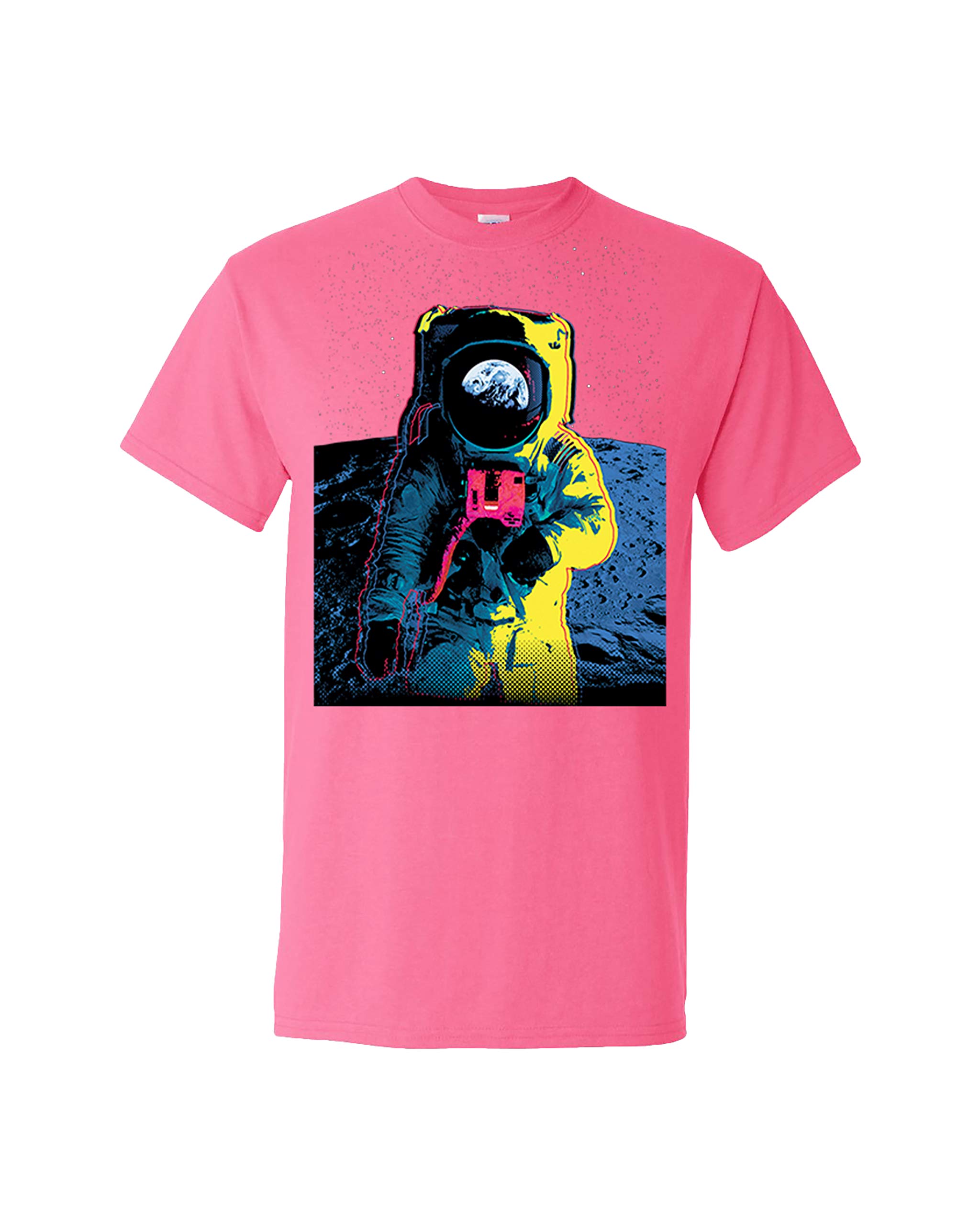 Vibrant Colorful Space Astronaut Short Sleeve T-Shirt for Men & Women - Casual Graphic Tee for Sci-Fi Fans, Space Enthusiasts, and Everyday Wear