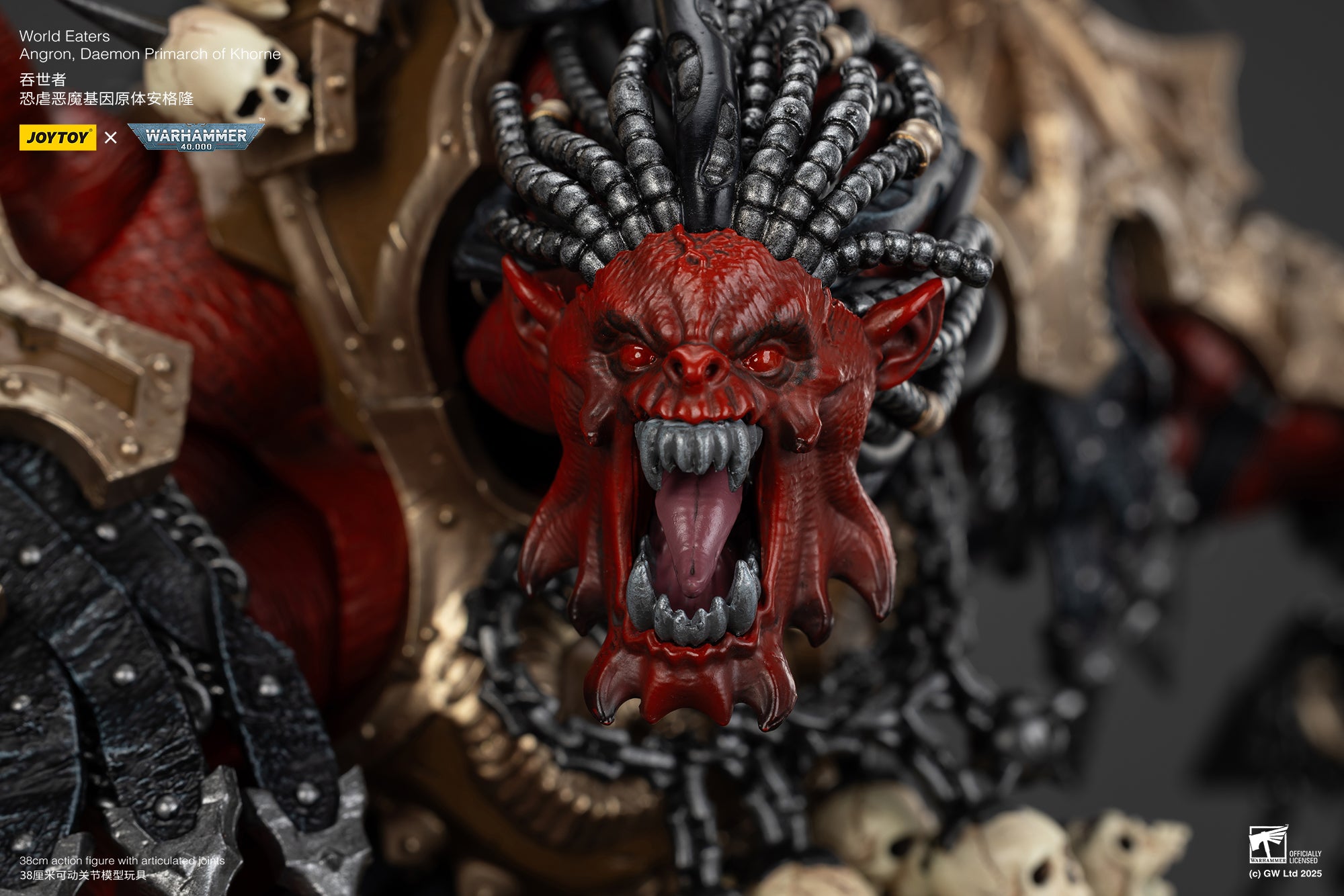 Pre Order 1/18 JOYTOY 3.75 Inch Warhammer 40K Action Figure - World Eaters Angron Daemon Primarch of Khorne Collectible Model for Display & Gaming Scenes