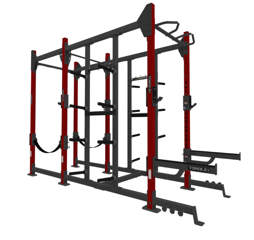 TORQUE Fitness FOOT 4x10 ft Siege Combination Rack - Heavy Duty Power Cage for Home Gym, Strength Training & Weightlifting - Perfect for Squats, Bench Press & CrossFit Workouts