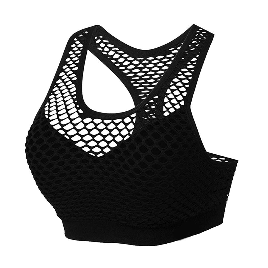 High Impact Sports Bra for Women - Wirefree Shock Control Mesh Activewear - Gym & Workout Essentials - Perfect for Running, Yoga & High-Intensity Training - Black