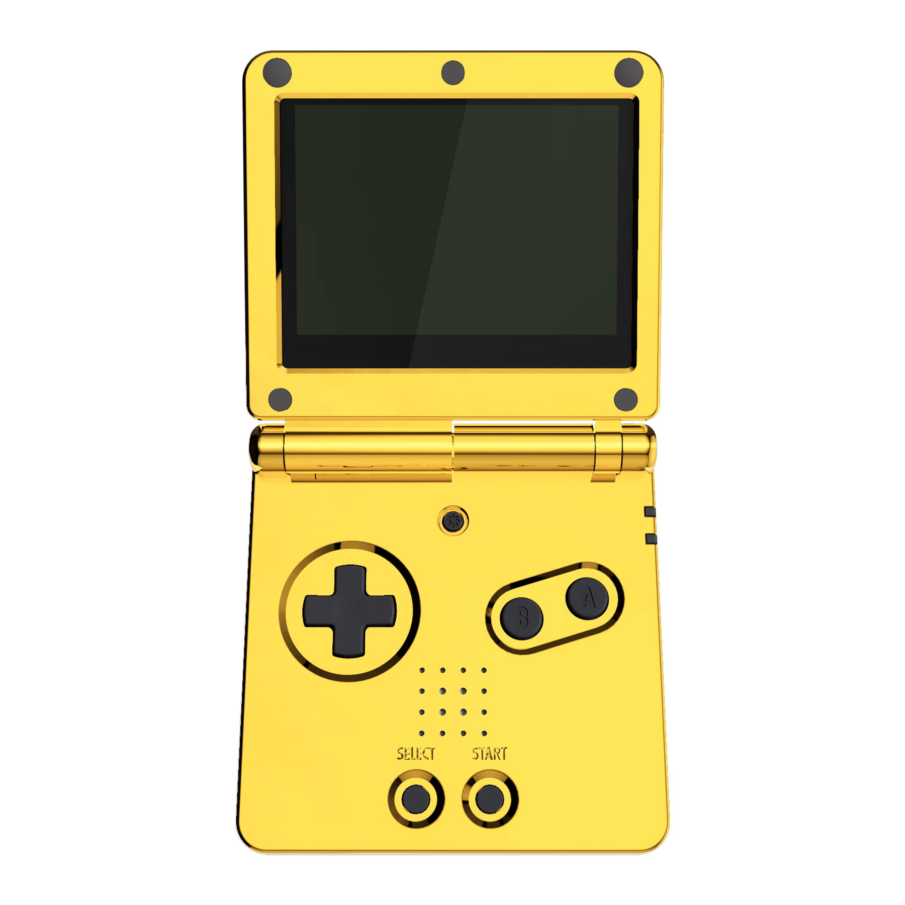 Premium eXtremeRate Chrome Gold Glossy Replacement Shell for Gameboy Advance SP GBA SP - Compatible with IPS & Standard LCD Screens (Console Not Included) - Perfect for Custom Gaming Builds & Console Modding