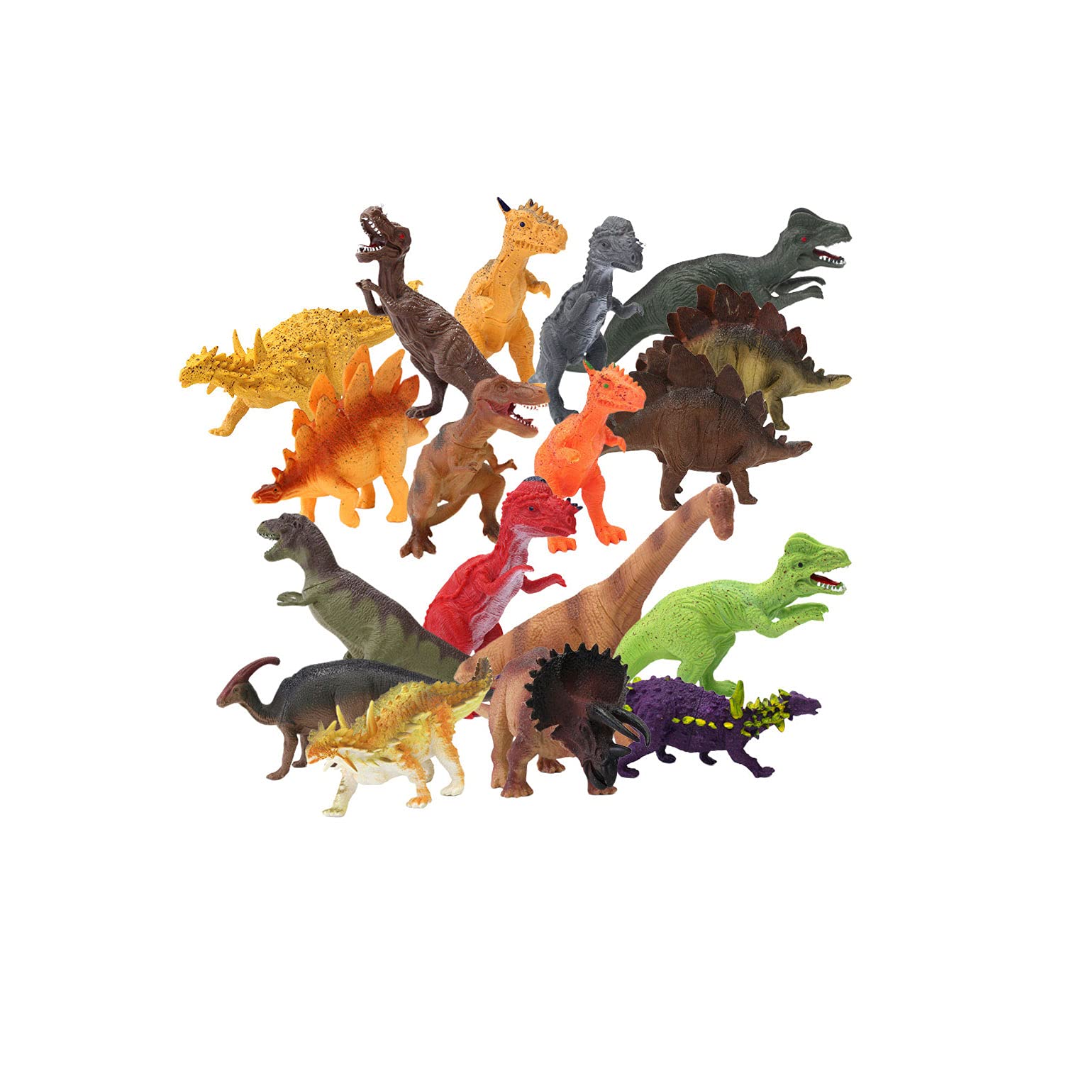 FLORMOON 18-Piece Dinosaur Toys Set - 9 Inch Realistic Plastic Dinosaur Figures for Science Projects, Educational Learning, Kids Birthday Gifts & Cake Toppers | Perfect for Classroom, Party Decor & Pretend Play