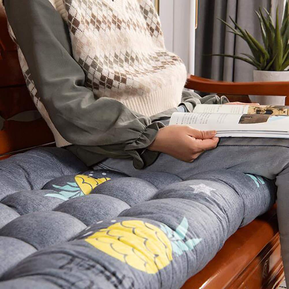 **Thick Quilted Garden Patio Bench Cushion - Indoor/Outdoor Furniture - 43x150cm (17x59inch) Gray - Perfect for Rocking Chairs, Papasan Chairs & Outdoor Seating**    *(Use Cases: Ideal for garden lounging, patio relaxation, rocking chair comfort, and stylish outdoor seating.)*