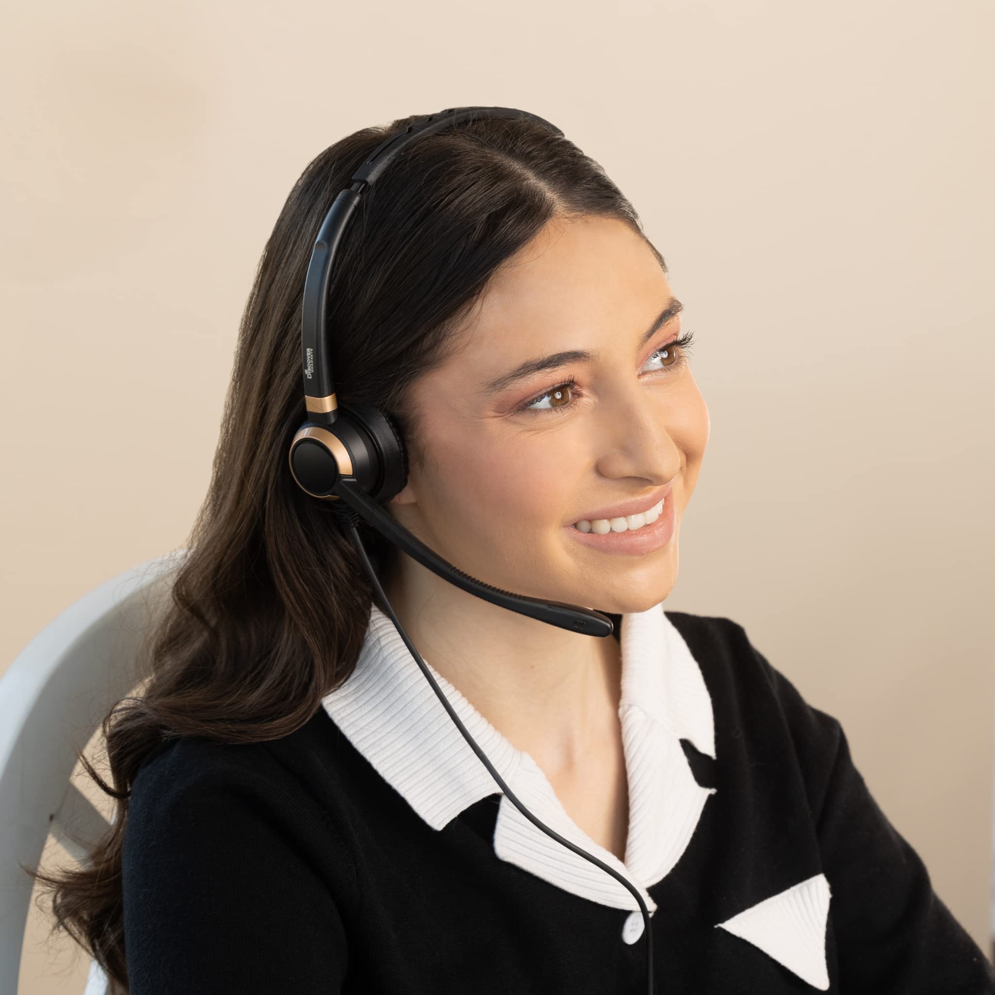D711U Professional USB Wired Headset with Noise-Canceling Mic for PC, Laptop, Mac - Compatible with Teams, Zoom, Webex, Skype | Perfect for Remote Work, Online Meetings, Call Centers & Home Office Use