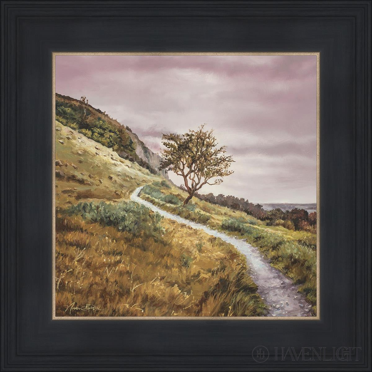 Broken Path Mountain Top Wall Art - Handmade Boho Decor for Living Room, Bedroom & Office - Inspirational Nature Landscape Painting for Home Decor