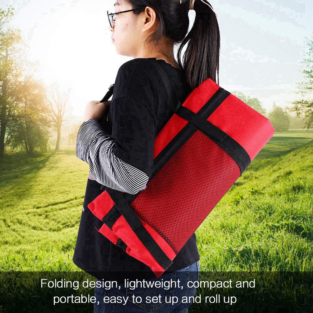 VGEBY1 Stadium Seat Cushion - Portable Folding Bleacher Chair for Sports Games, Camping, Picnic & Beach - Comfortable Outdoor Seat Cushion (Red) - Perfect for Football, Baseball, Concerts & Outdoor Activities