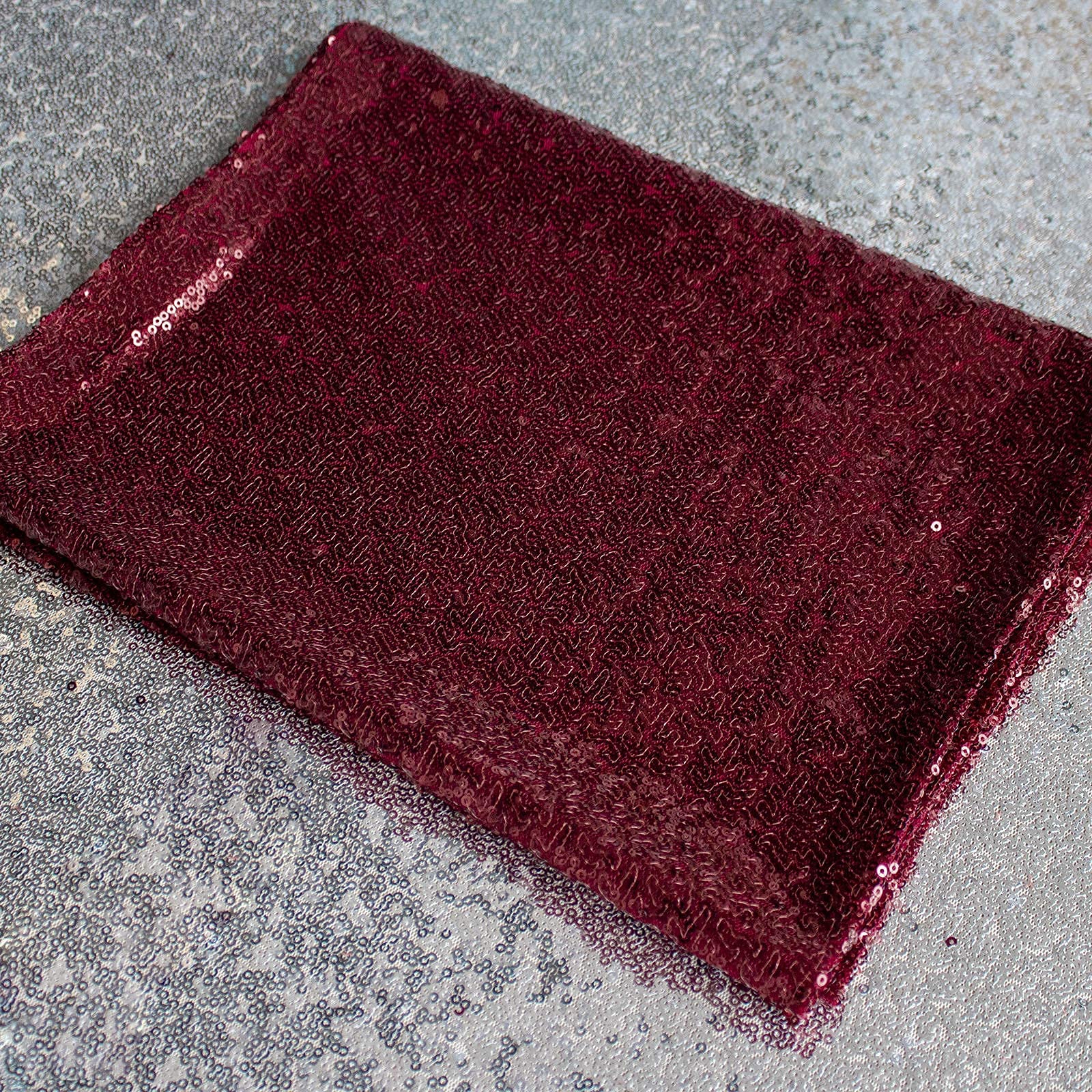 Burgundy Sequin Table Runner 12