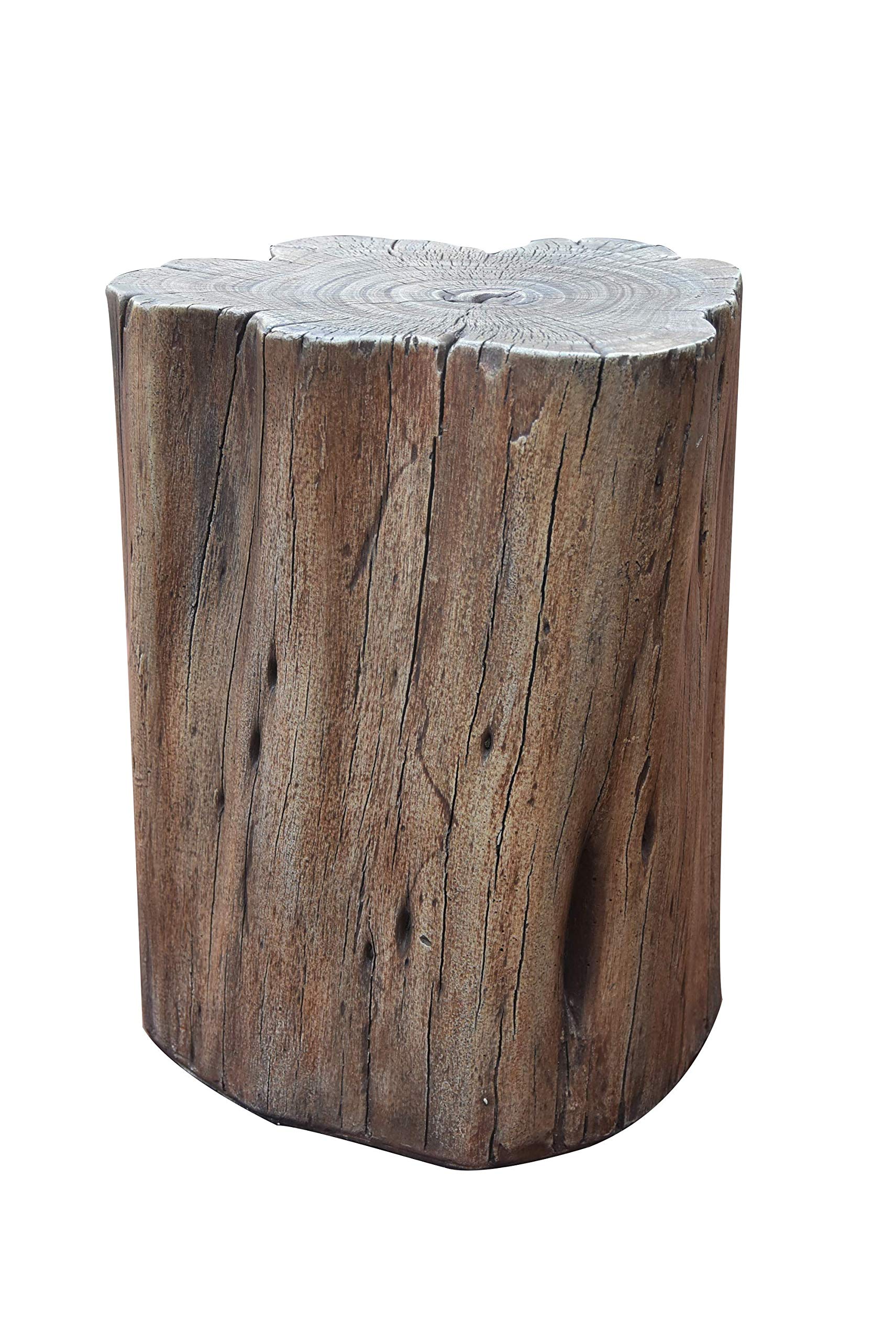 Elementi Warren Driftwood Outdoor Fire Pit Seating - 18 Inch Concrete Backyard Chair for Patio, Garden & Poolside - Firepit Accessories & Durable Patio Furniture for Relaxing Evenings