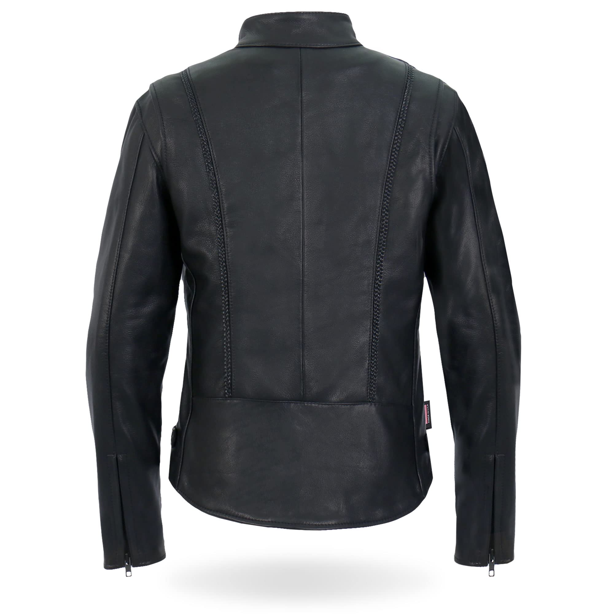 Milwaukee Leather MLJKL5002 Women's Black Premium Motorcycle Jacket - USA Made Genuine Leather Biker Jacket for Riding & Casual Wear