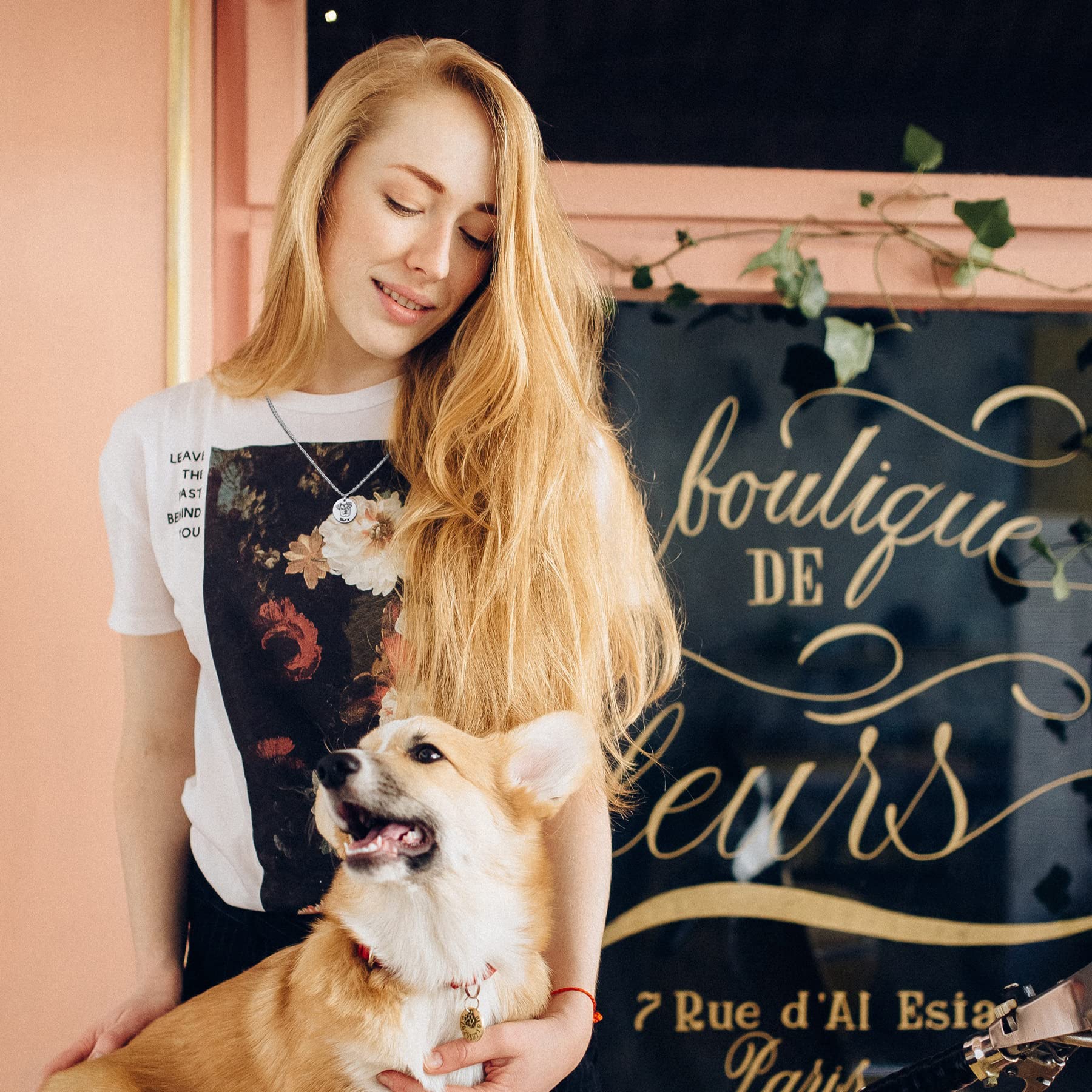 Custom Pet Portrait Necklace - Personalized Memorial Gift for Dog/Cat Lovers - Perfect for Pet Loss Comfort & Daily Wear