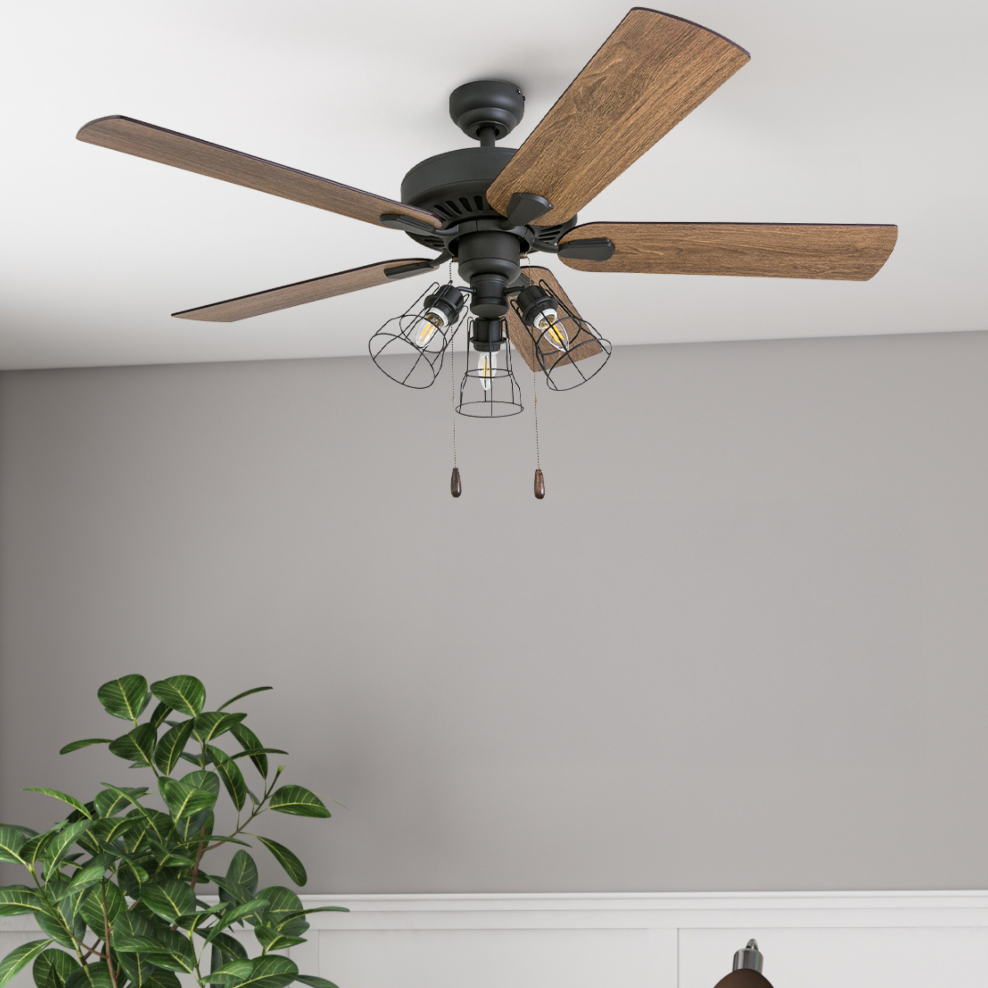 52 Inch Bronze Inland Seas Ceiling Fan with Pull Chain - Perfect for Living Room, Bedroom, and Outdoor Patio Cooling