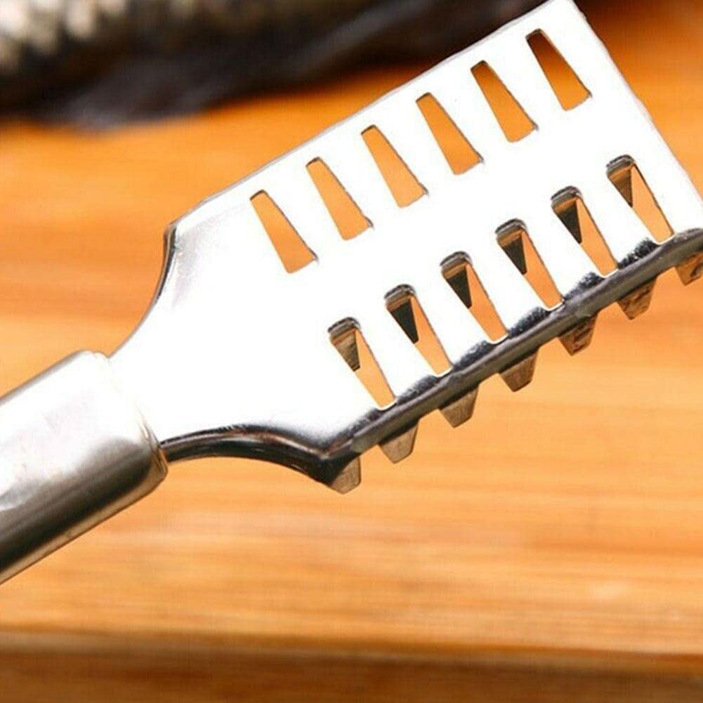 Stainless Steel Fish Scaler Brush with Ergonomic Handle - Efficient Fish Scale Remover Tool for Kitchen, Seafood Cleaning & Cooking - Perfect for Home Chefs, Fishermen & Seafood Lovers