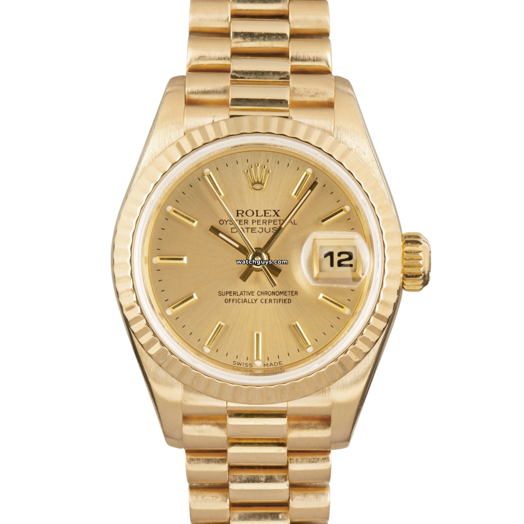Authentic Rolex Datejust 179178 Women's Watch - 18K Yellow Gold & Champagne Dial with Diamond Indexes - Luxury Dress Watch for Business, Parties & Special Occasions