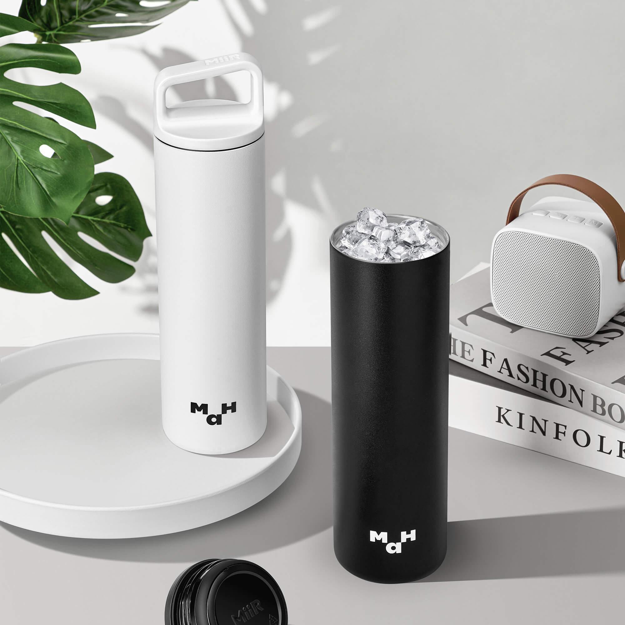 Premium Vacuum Insulated Stainless Steel Water Bottle by MaH & MiiR - Keeps Drinks Hot/Cold for 24 Hours - Perfect for Hiking, Camping & Office Use