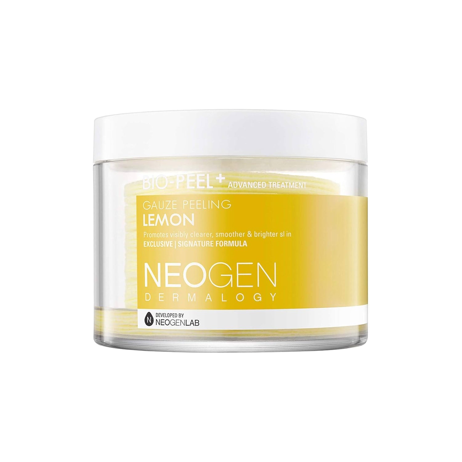 NEOGEN Lemon Bright PHA Gauze Peeling Pads - 30 Count | Exfoliating Facial Pads for Glowing Skin | Gentle Chemical Peel for Brightening & Smoothing | Perfect for Daily Skincare Routine & Acne Prone Skin