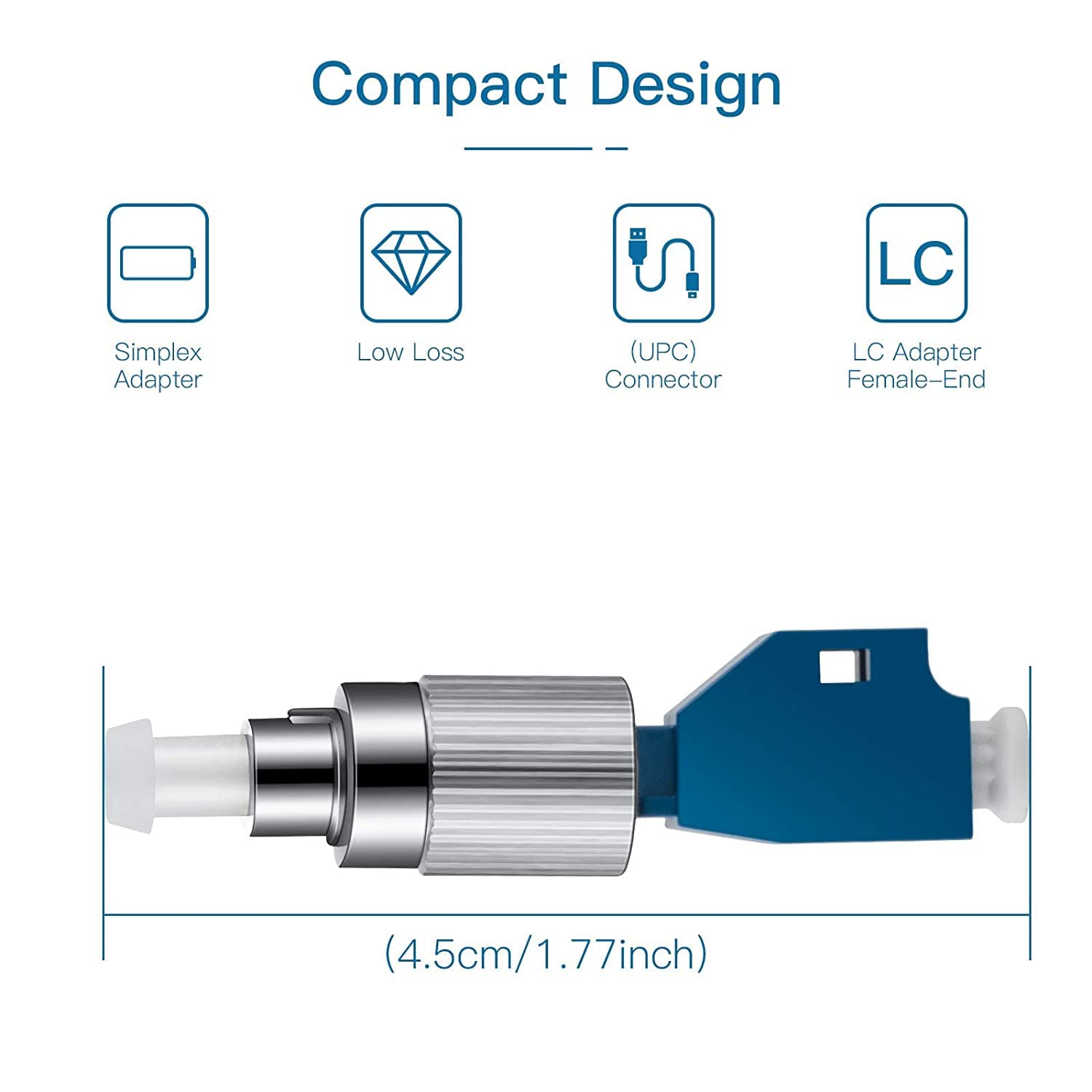 20 Pack FC Male to LC Female Fiber Optic Adapter - Single Mode 9/125um Optical Connector for Fiber Tester & Visual Fault Locator - Perfect for Network Installations & Telecom Maintenance