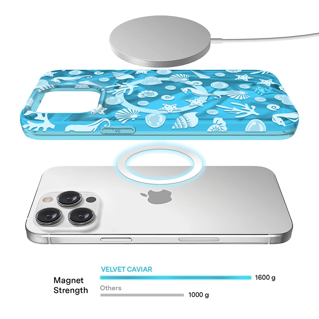 Aquamarine Holographic iPhone Case - Protective & Stylish Cover for iPhone 13/14/15 - Perfect for Everyday Use, Travel & Gifting
