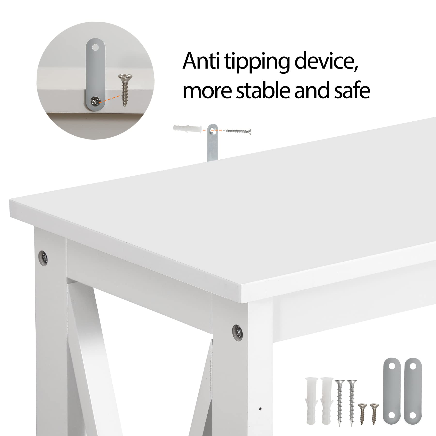 ZENY Modern Console Table with 2-Tier Shelves - Slim Entryway Table, Hallway Sofa Table, Living Room Accent Furniture (White) - Perfect for Small Spaces, Apartments & Home Decor