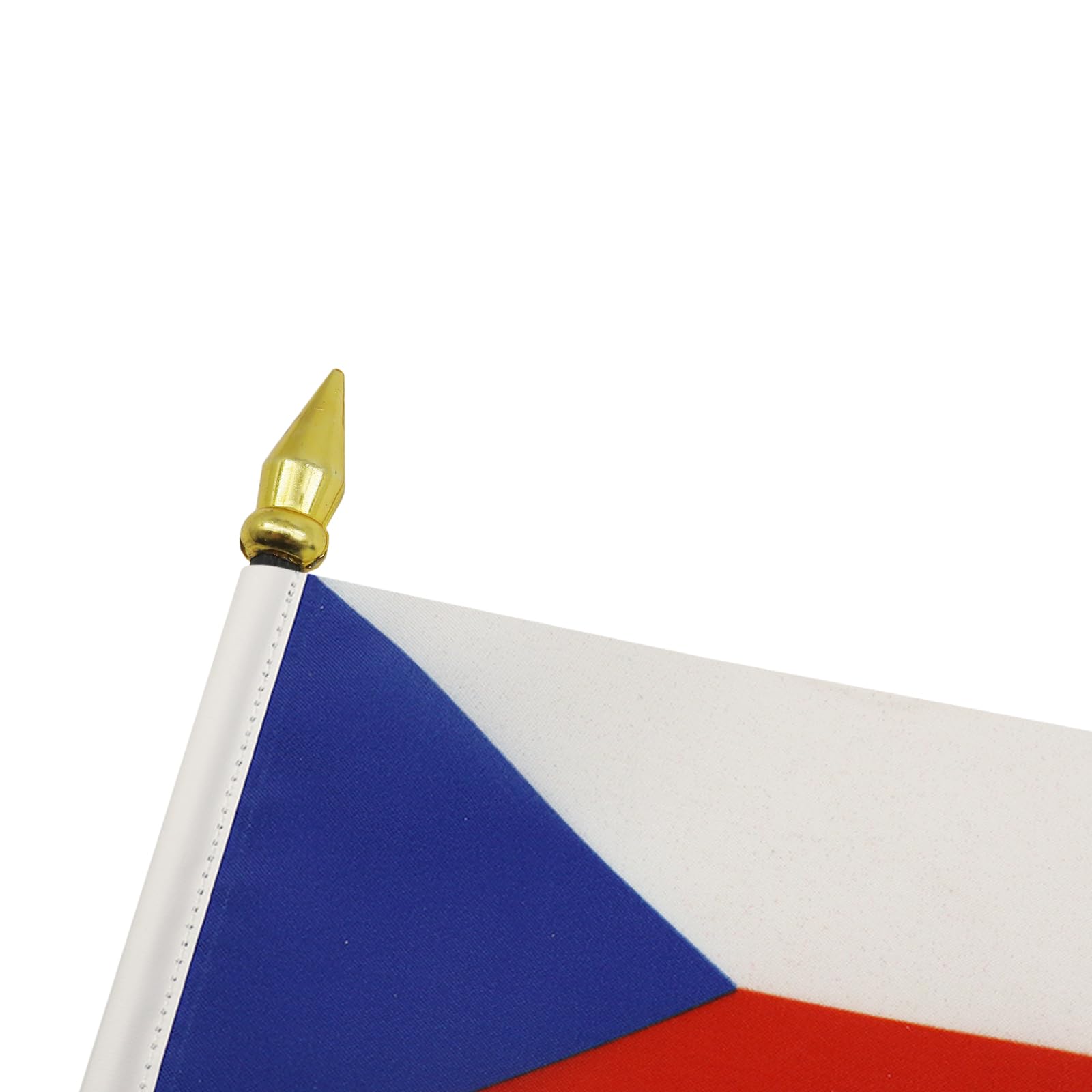 AZ FLAG Czech Republic Mini Desk Flag 4'' x 6'' (10 x 15 cm) - 100% Polyester Office Banner with 10'' Golden Spear Pole - Perfect for Home, Office Decor & International Events