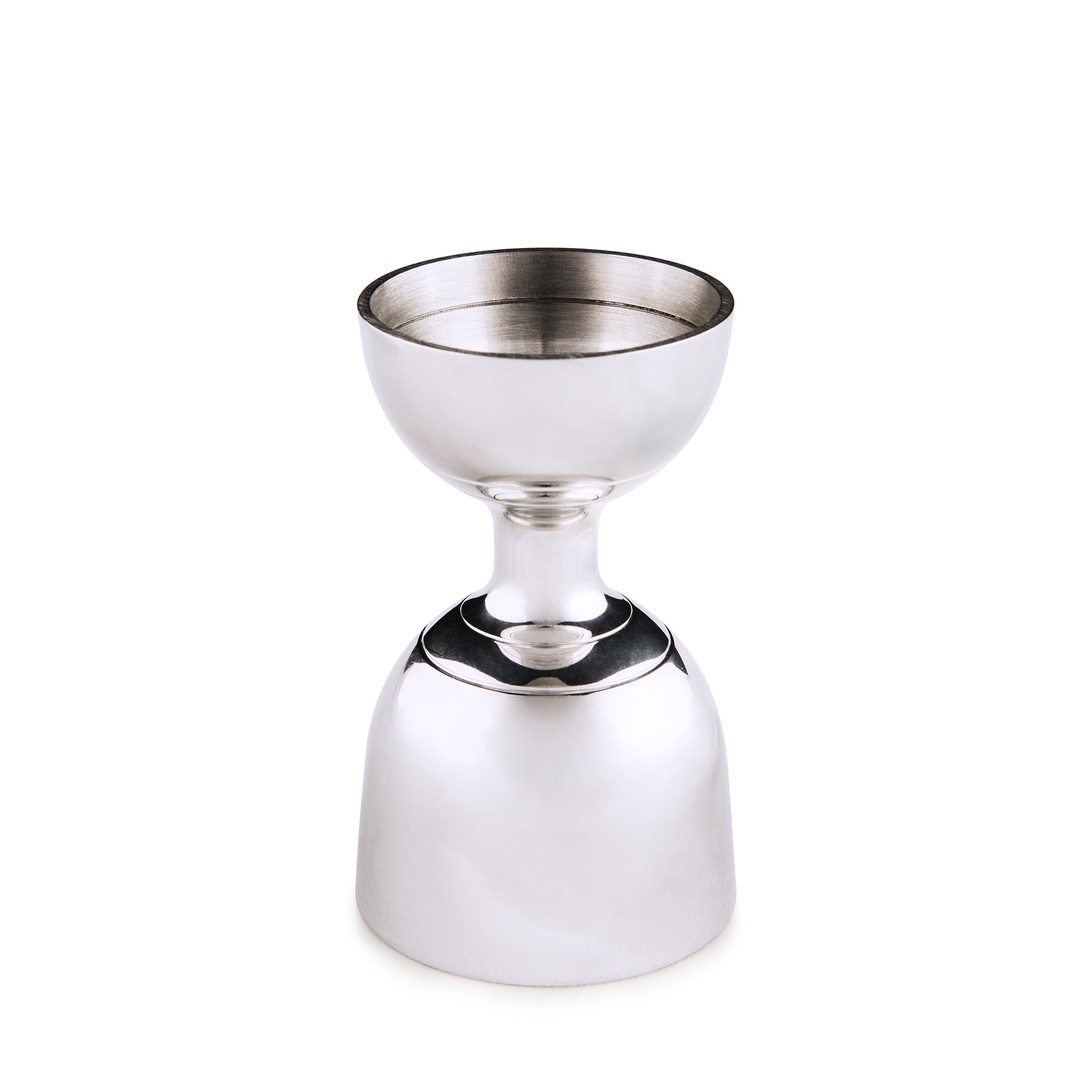 Premium Leopold Silver Plated Banded Jigger - 25ml & 50ml Double-Sided Measuring Cup for Cocktails, Mixology & Home Bar Use