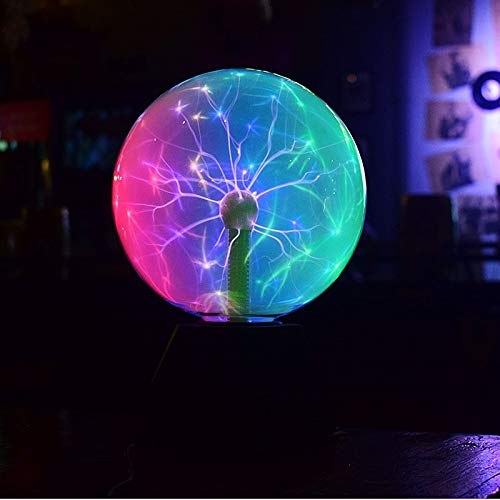 8 Inch Magic Plasma Disco Ball Lamp - Touch & Sound Sensitive LED Nebula Sphere Lightning Globe, Electrostatic Flashing Night Light for Bedroom, Party, Home Decor (Perfect for Teen Rooms, Dorm Lighting & Rave Parties)