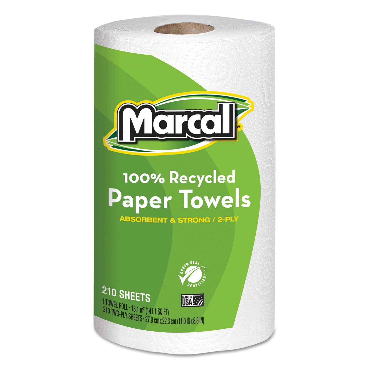 100% Recycled 2-Ply Roll Towels, 8.8
