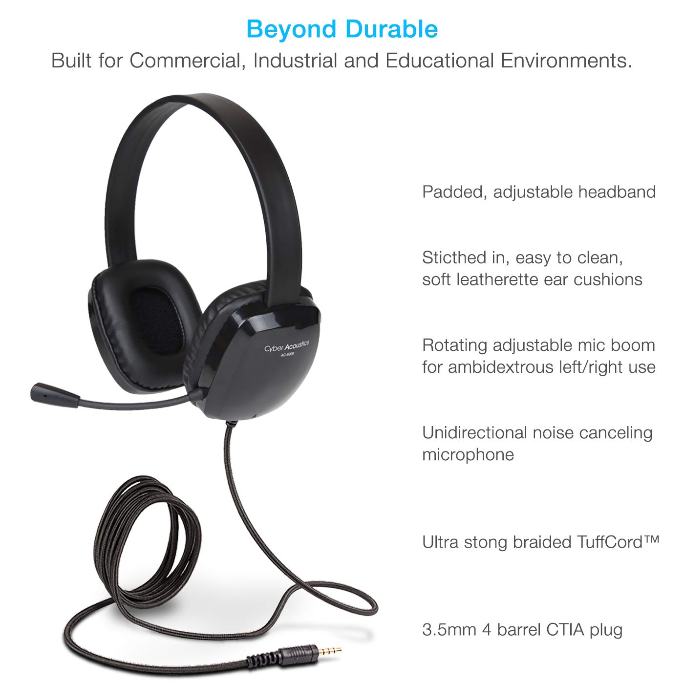 20 Pack Stereo Headsets with Noise-Canceling Unidirectional Mic - Compatible with PC, Mac, Chromebook, Surface, Tablets & Smartphones - Perfect for Online Classes, Gaming & Remote Work (AC-6008-20)