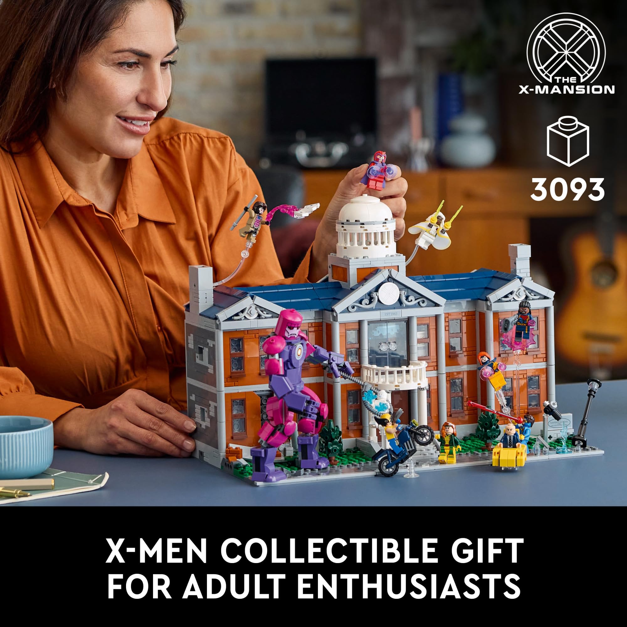 LEGO Marvel X-Men The X-Mansion Building Set (76294) - 1030-Piece Xavier Institute Model Kit with 10 Minifigures - Collectible DIY Craft for Adults 18+ | Perfect Gift for Superhero Fans & Marvel Enthusiasts | Display for Home Office, Game Room or Comic Book Collections