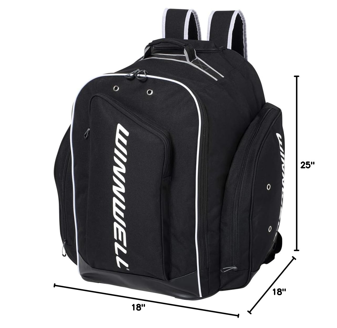Winnwell Premium Hockey Backpack - Durable Sports Equipment Organizer Bag for Ice Hockey, Lacrosse & Multi-Sport Gear - Perfect for Travel, Training & Outdoor Activities