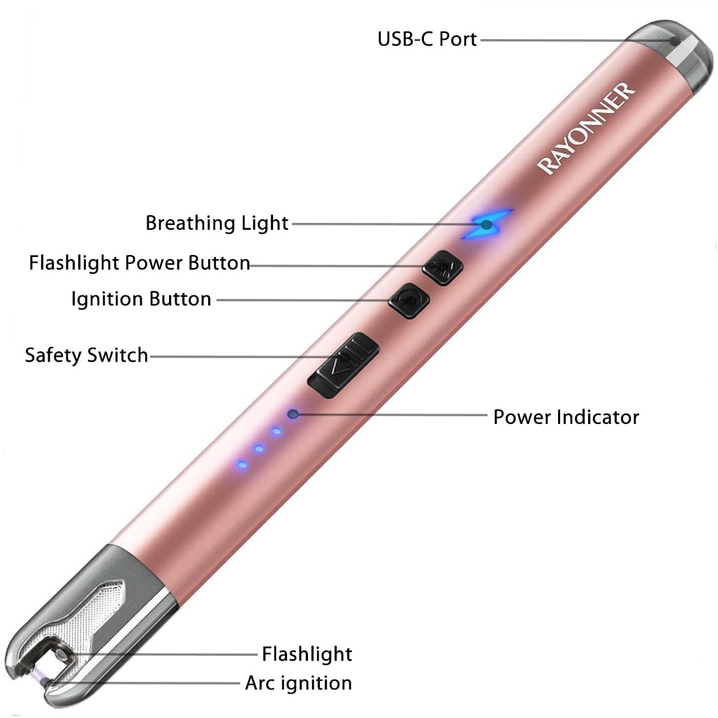 Rechargeable USB Arc Lighter for Candles, Camping & BBQ - Flameless & Safe