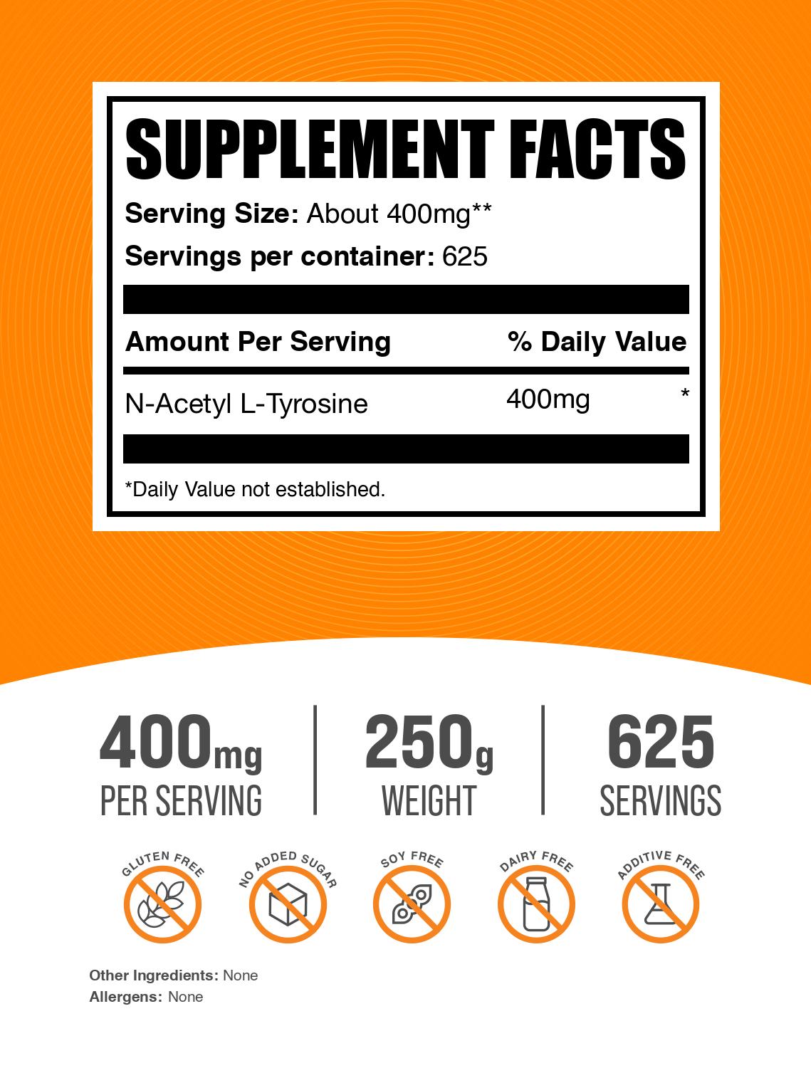 N-Acetyl L-Tyrosine (NALT) Powder - Premium Brain Supplement for Focus & Mental Clarity - Supports Cognitive Function & Stress Relief - Ideal for Students, Professionals & Athletes