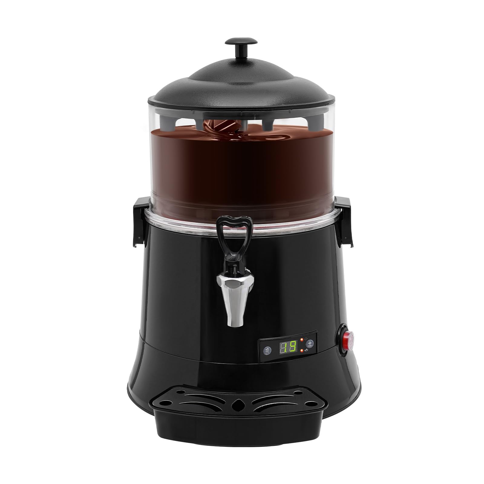 5L Commercial Hot Chocolate Machine 400W with Temperature Control (86-194°F) - Hot Beverage Dispenser for Milk, Soy Milk, Tea - Perfect for Cafés, Restaurants & Events (Black)