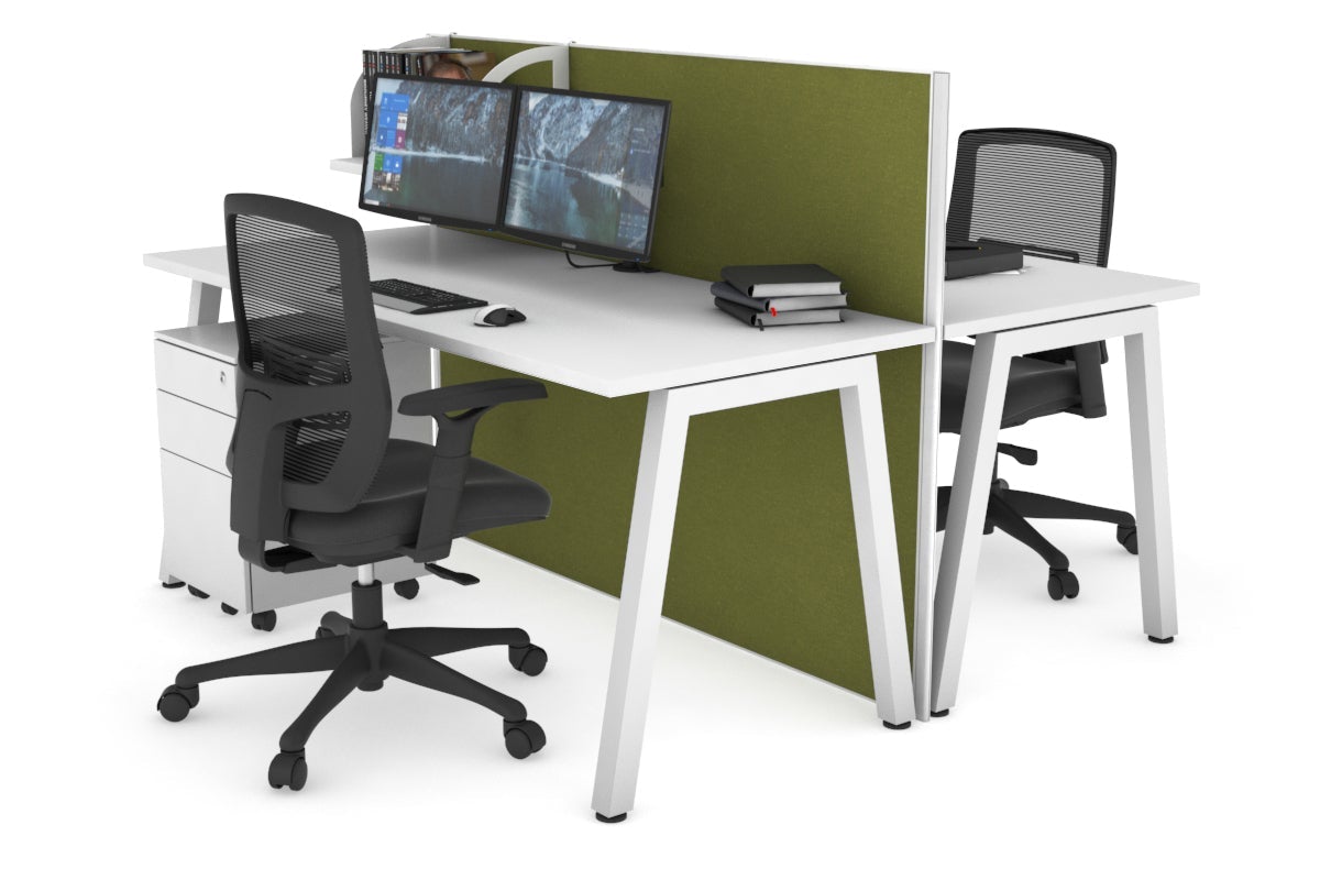 Horizon Quadro 2-Person Office Workstation Bench with A-Legs - 47.2