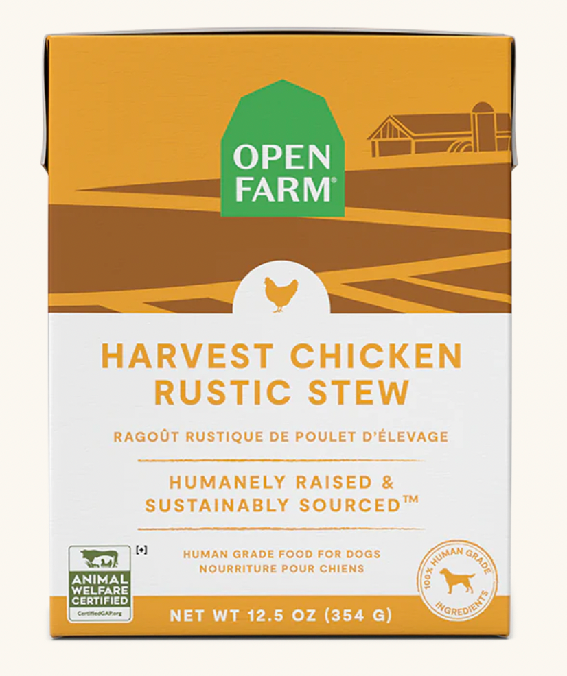 Open Farm Rustic Stew Chicken Grain-Free Dog Food - 12.5oz (354g) | All-Natural, Human-Grade Ingredients for Sensitive Stomachs | Perfect for Adult Dogs & Puppies at Home or Travel