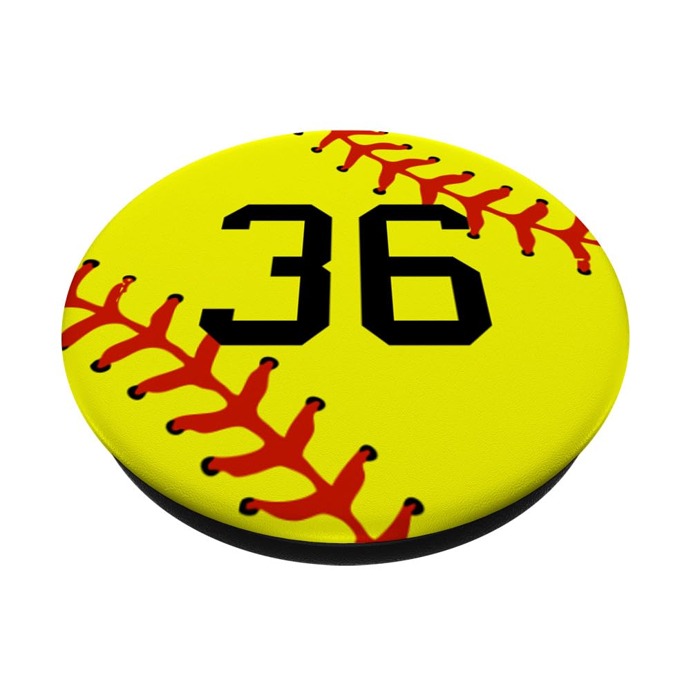 Custom Softball Jersey Number 36 for Women & Girls - Breathable Player Uniform - PopSockets PopGrip with Strong Adhesive - Perfect for Games, Practice & Team Spirit